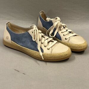 Born corfield lace up sneakers jute wrapped sole women’s size 9 EUC blue